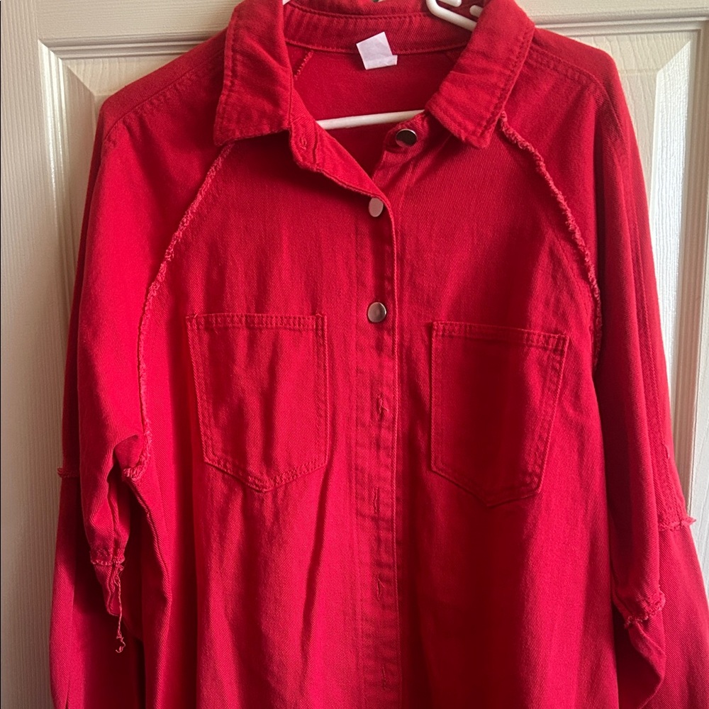 SHEIN Red Jean Jacket